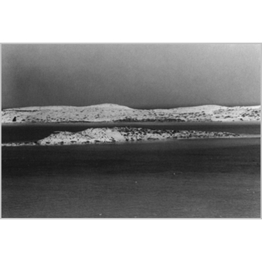 Black and white photo of Plate 13B. Bates's island, from the southwest.