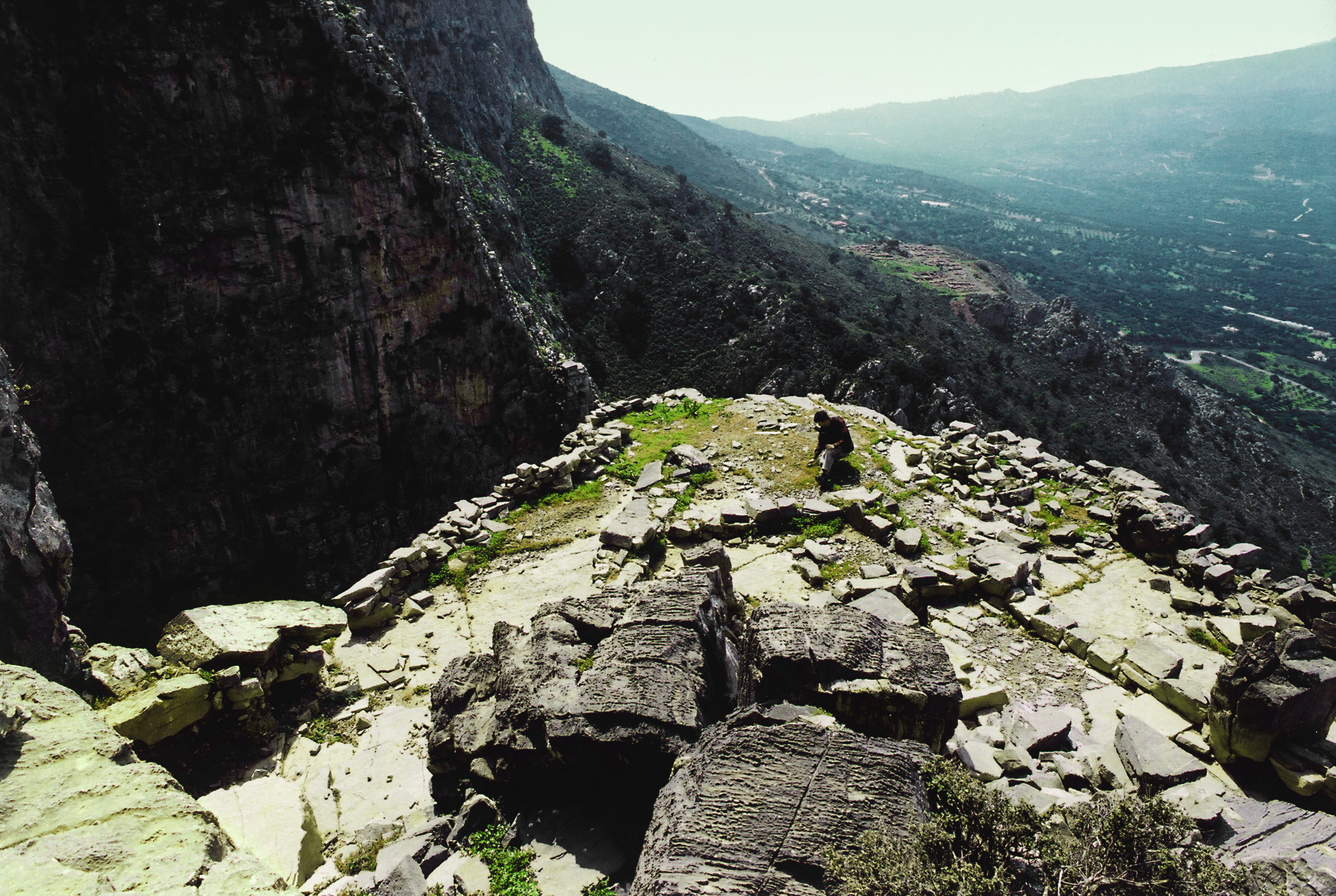 Color photo of frontispiece. View of Terrace C looking southwest over the Cha Gorge with Chalasmenos in the distance (photo by W. Krassowski).