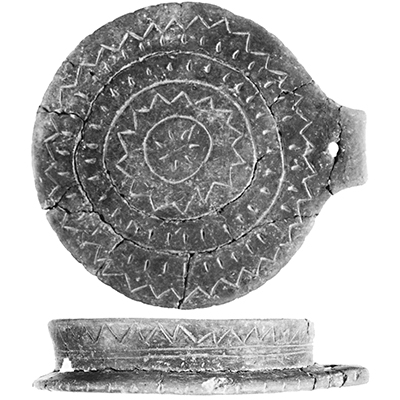 Black and white photo of Plate 14. Frying pan 267.