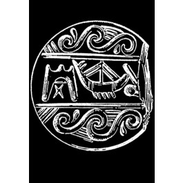 Black and white drawing of Figure 21.5. Boat 5 drilled on signet seal (from Seager 1912, fig. 14).