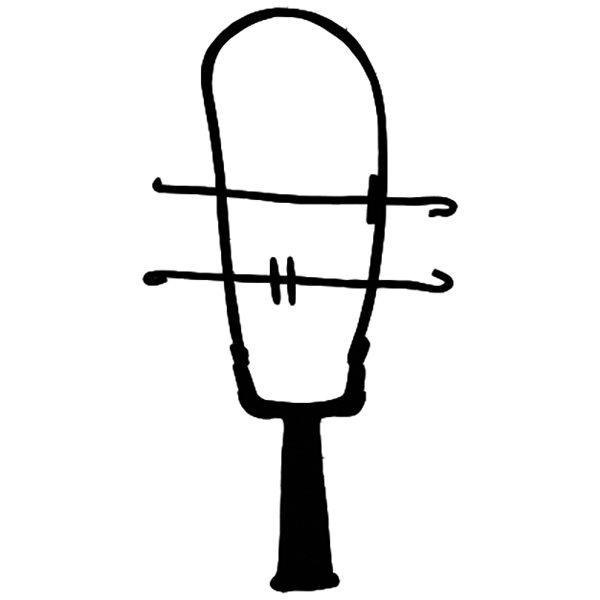 Black and white drawing of Figure 109. House C.3, merchant’s hoard: sistrum (IVA.183).